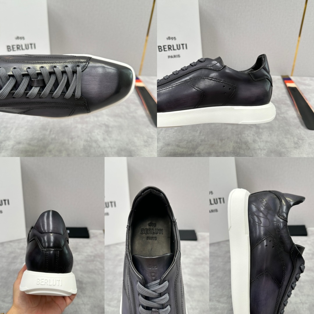 💋💍Berlut* 布鲁提 新款刀锋造型板鞋来袭 新品Stellar Scritto刺青手绘图纹休闲运动