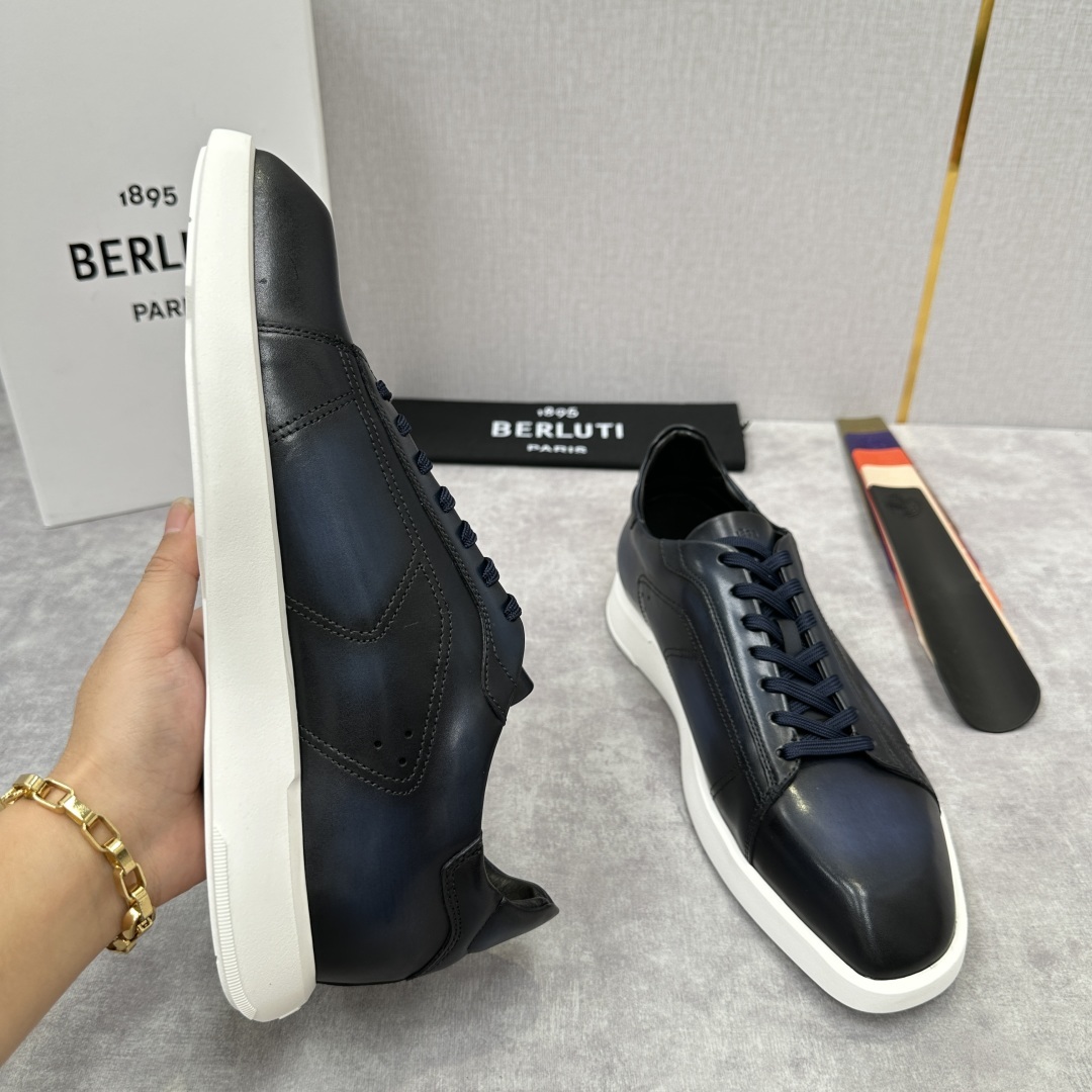 💋💍Berlut* 布鲁提 新款刀锋造型板鞋来袭 新品Stellar Scritto刺青手绘图纹休闲运动