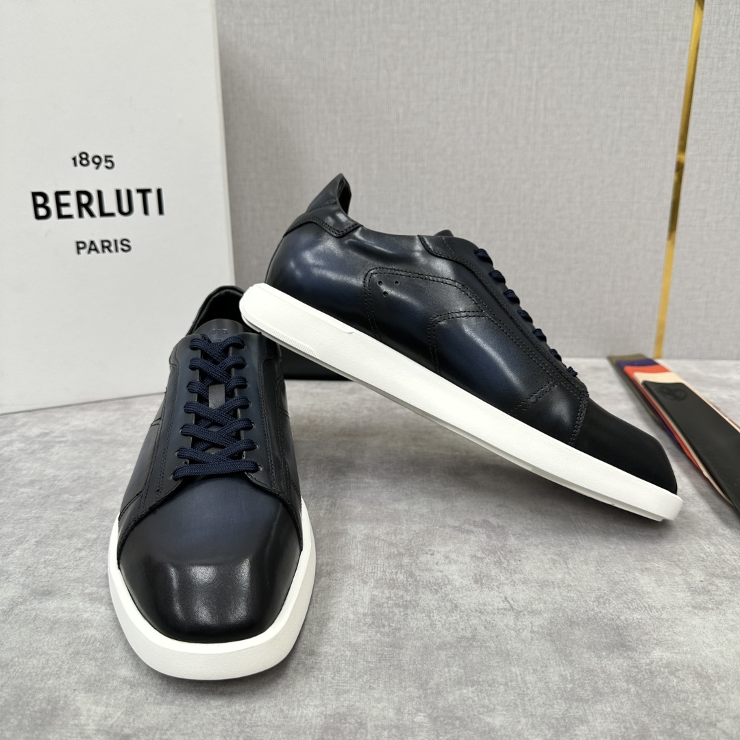 💋💍Berlut* 布鲁提 新款刀锋造型板鞋来袭 新品Stellar Scritto刺青手绘图纹休闲运动