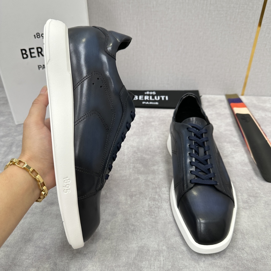 💋💍Berlut* 布鲁提 新款刀锋造型板鞋来袭 新品Stellar Scritto刺青手绘图纹休闲运动