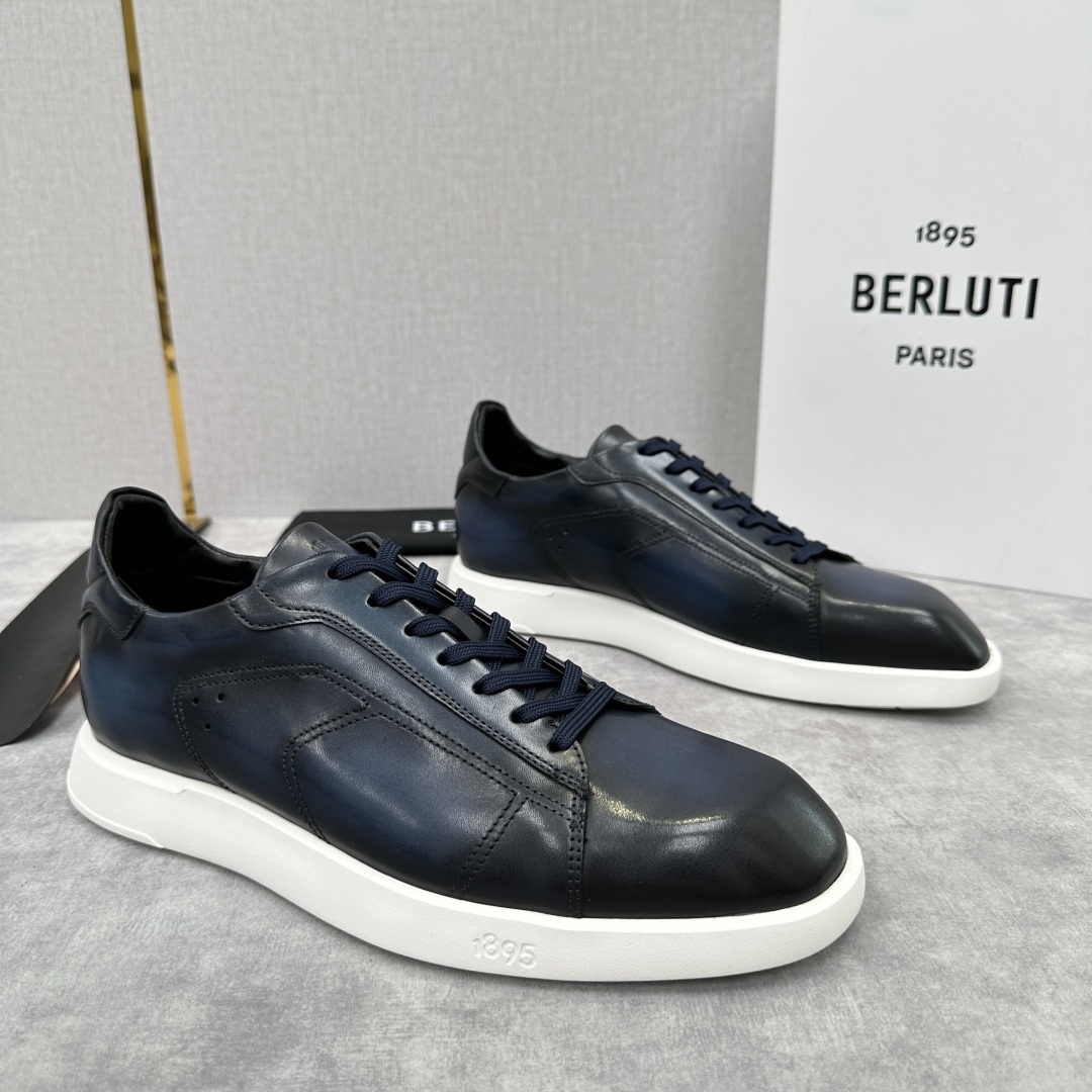 💋💍Berlut* 布鲁提 新款刀锋造型板鞋来袭 新品Stellar Scritto刺青手绘图纹休闲运动