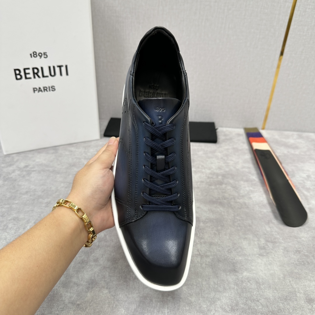 💋💍Berlut* 布鲁提 新款刀锋造型板鞋来袭 新品Stellar Scritto刺青手绘图纹休闲运动
