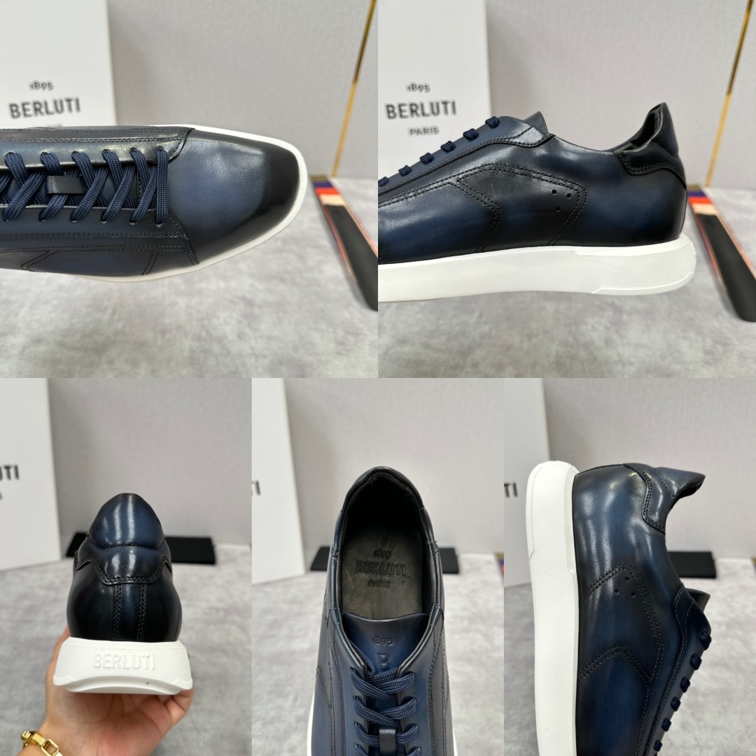 💋💍Berlut* 布鲁提 新款刀锋造型板鞋来袭 新品Stellar Scritto刺青手绘图纹休闲运动