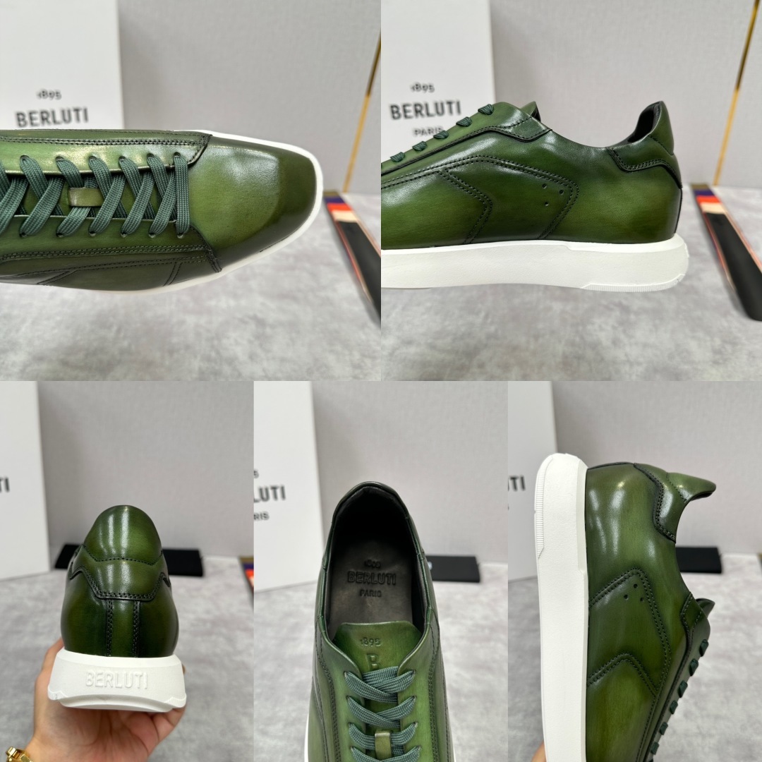 💋💍Berlut* 布鲁提 新款刀锋造型板鞋来袭 新品Stellar Scritto刺青手绘图纹休闲运动
