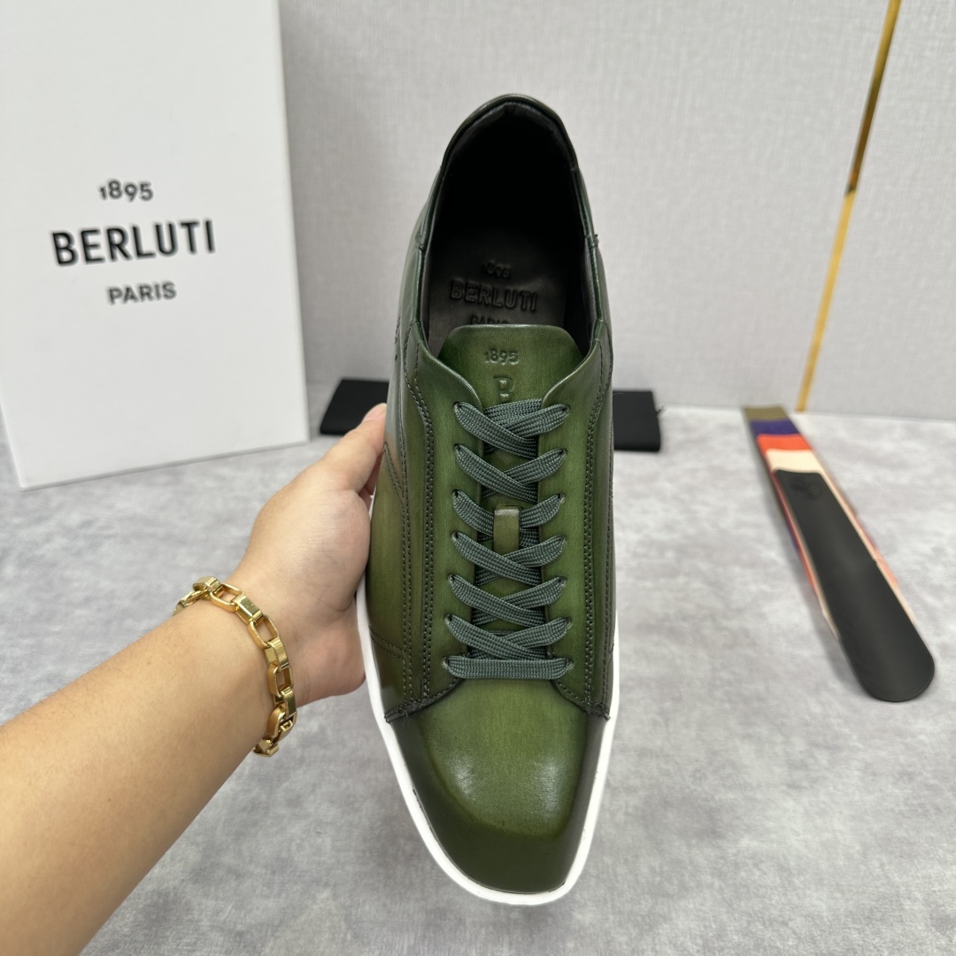 💋💍Berlut* 布鲁提 新款刀锋造型板鞋来袭 新品Stellar Scritto刺青手绘图纹休闲运动