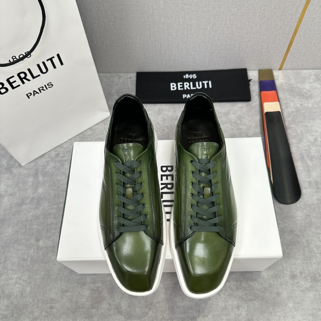 💋💍Berlut* 布鲁提 新款刀锋造型板鞋来袭 新品Stellar Scritto刺青手绘图纹休闲运动