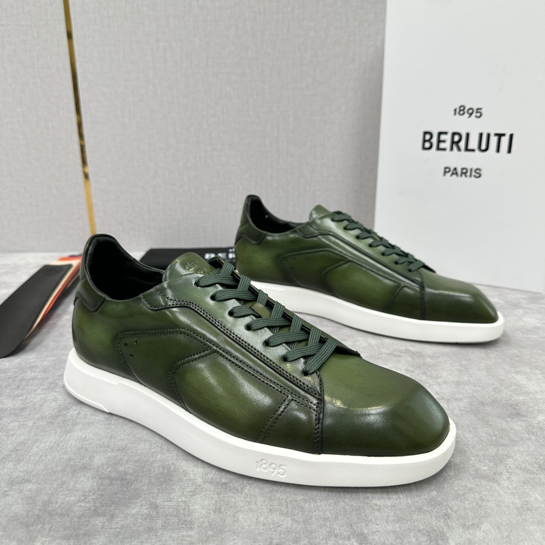 💋💍Berlut* 布鲁提 新款刀锋造型板鞋来袭 新品Stellar Scritto刺青手绘图纹休闲运动