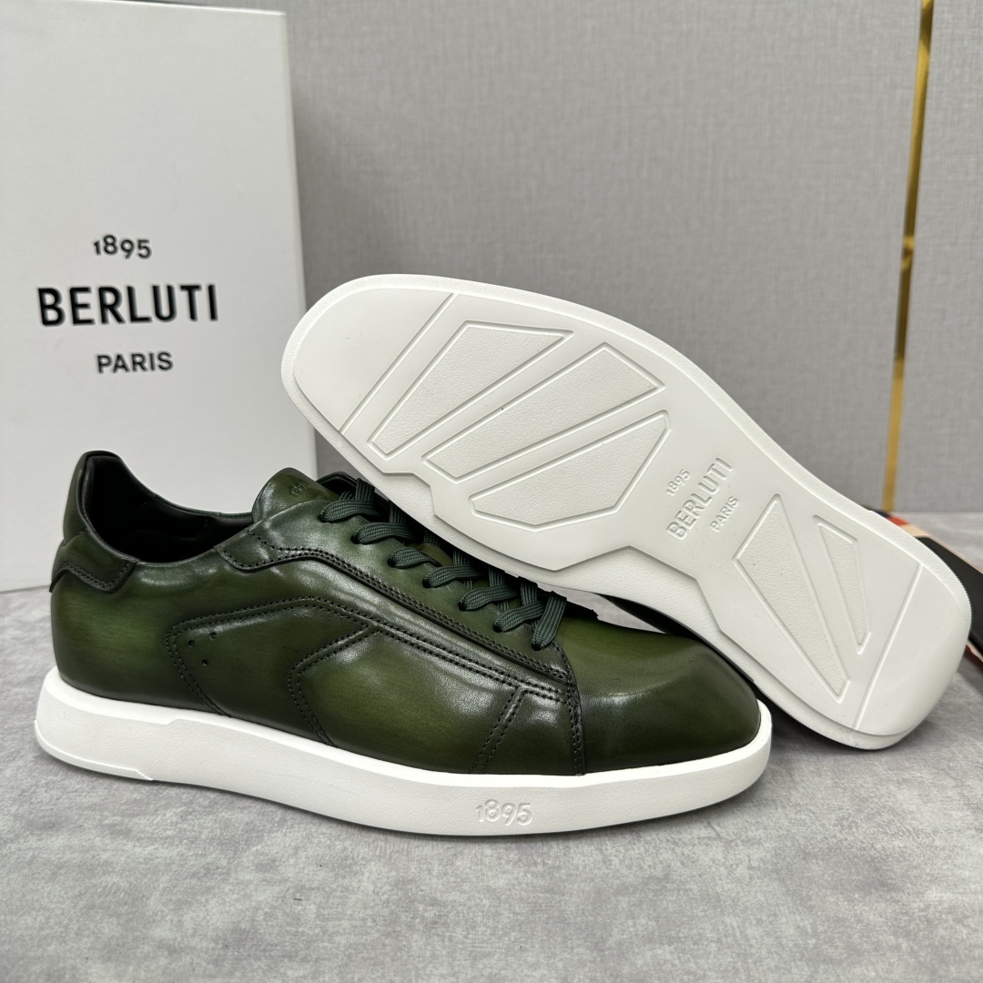 💋💍Berlut* 布鲁提 新款刀锋造型板鞋来袭 新品Stellar Scritto刺青手绘图纹休闲运动