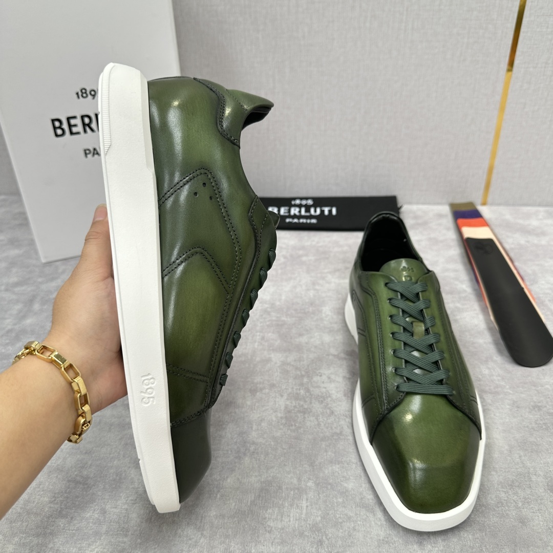 💋💍Berlut* 布鲁提 新款刀锋造型板鞋来袭 新品Stellar Scritto刺青手绘图纹休闲运动