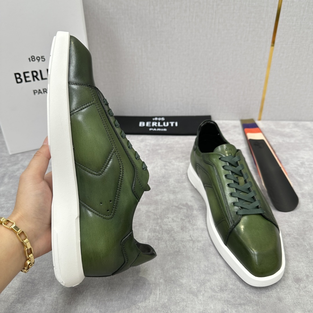 💋💍Berlut* 布鲁提 新款刀锋造型板鞋来袭 新品Stellar Scritto刺青手绘图纹休闲运动