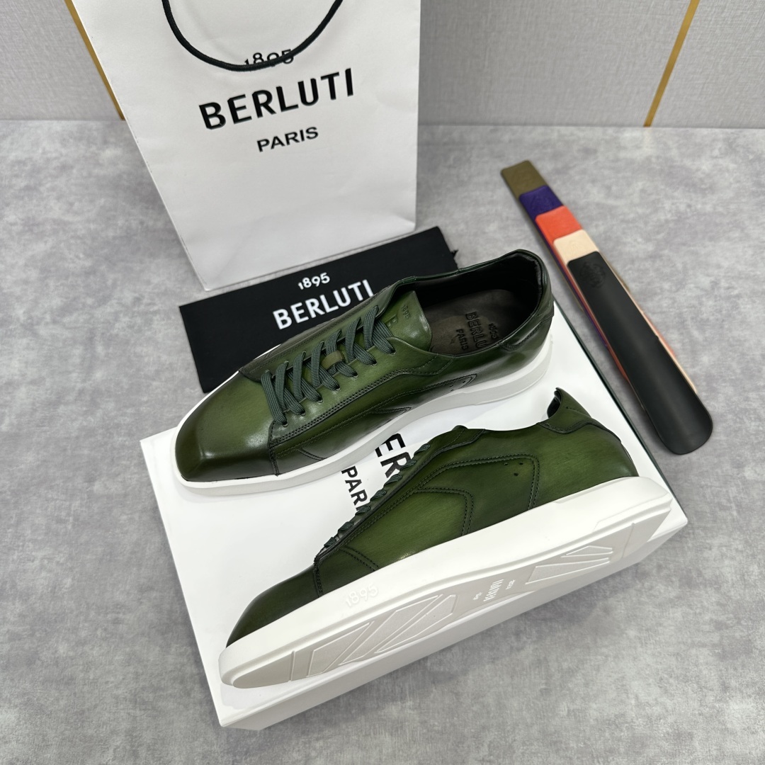 💋💍Berlut* 布鲁提 新款刀锋造型板鞋来袭 新品Stellar Scritto刺青手绘图纹休闲运动