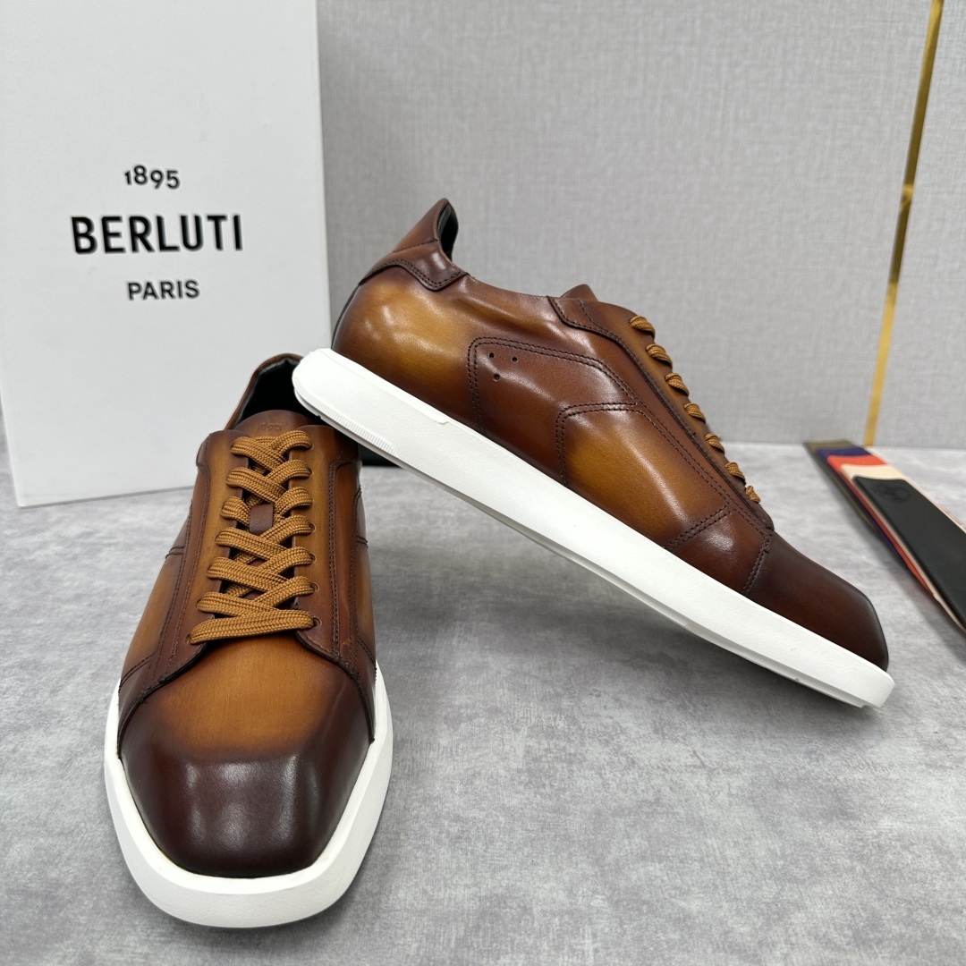 💋💍Berlut* 布鲁提 新款刀锋造型板鞋来袭 新品Stellar Scritto刺青手绘图纹休闲运动