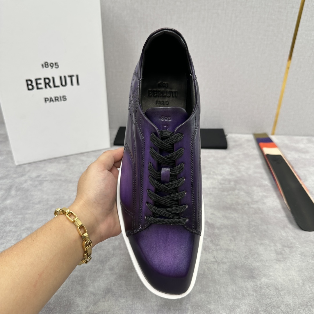 💋💍Berlut* 布鲁提 新款刀锋造型板鞋来袭 新品Stellar Scritto刺青手绘图纹休闲运动