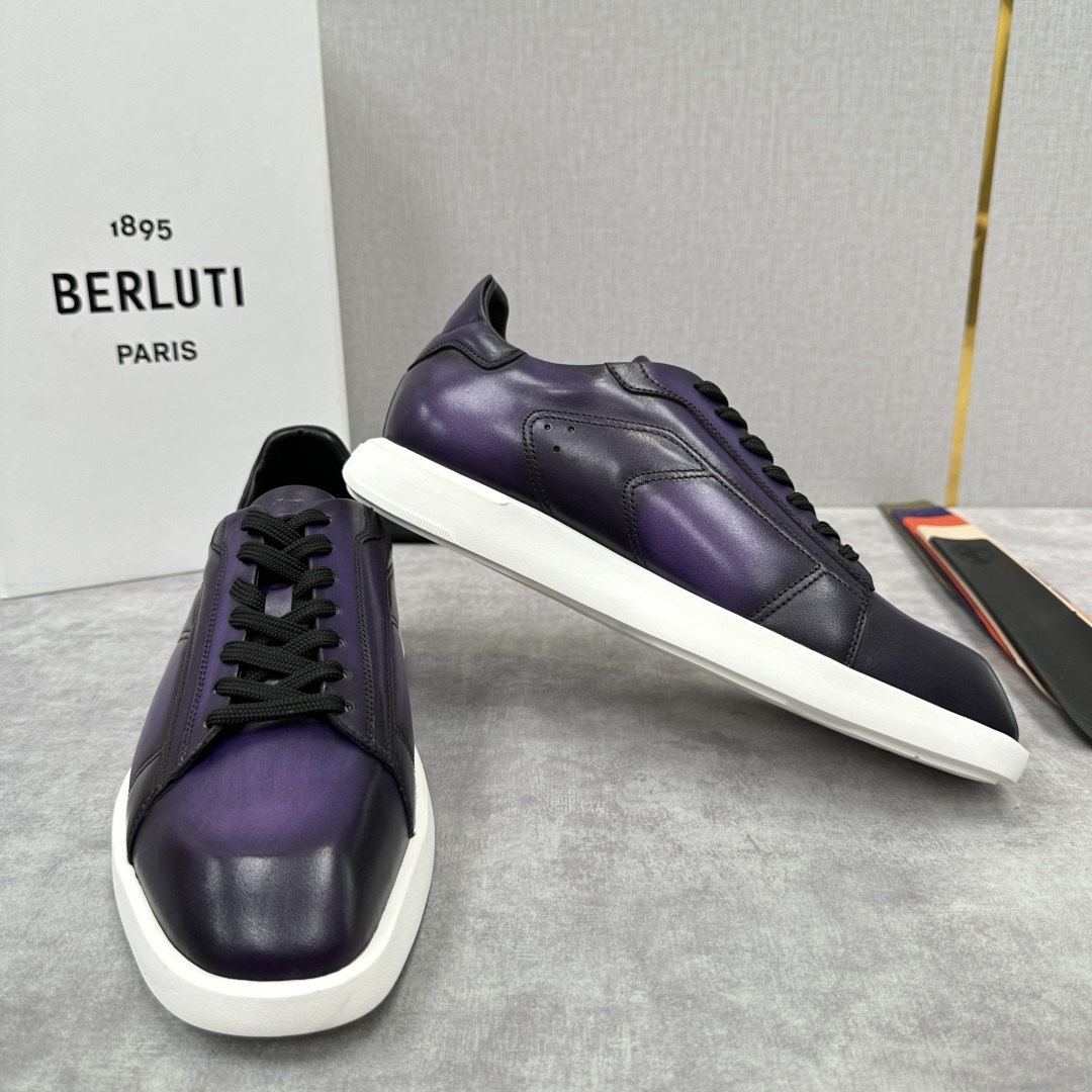 💋💍Berlut* 布鲁提 新款刀锋造型板鞋来袭 新品Stellar Scritto刺青手绘图纹休闲运动