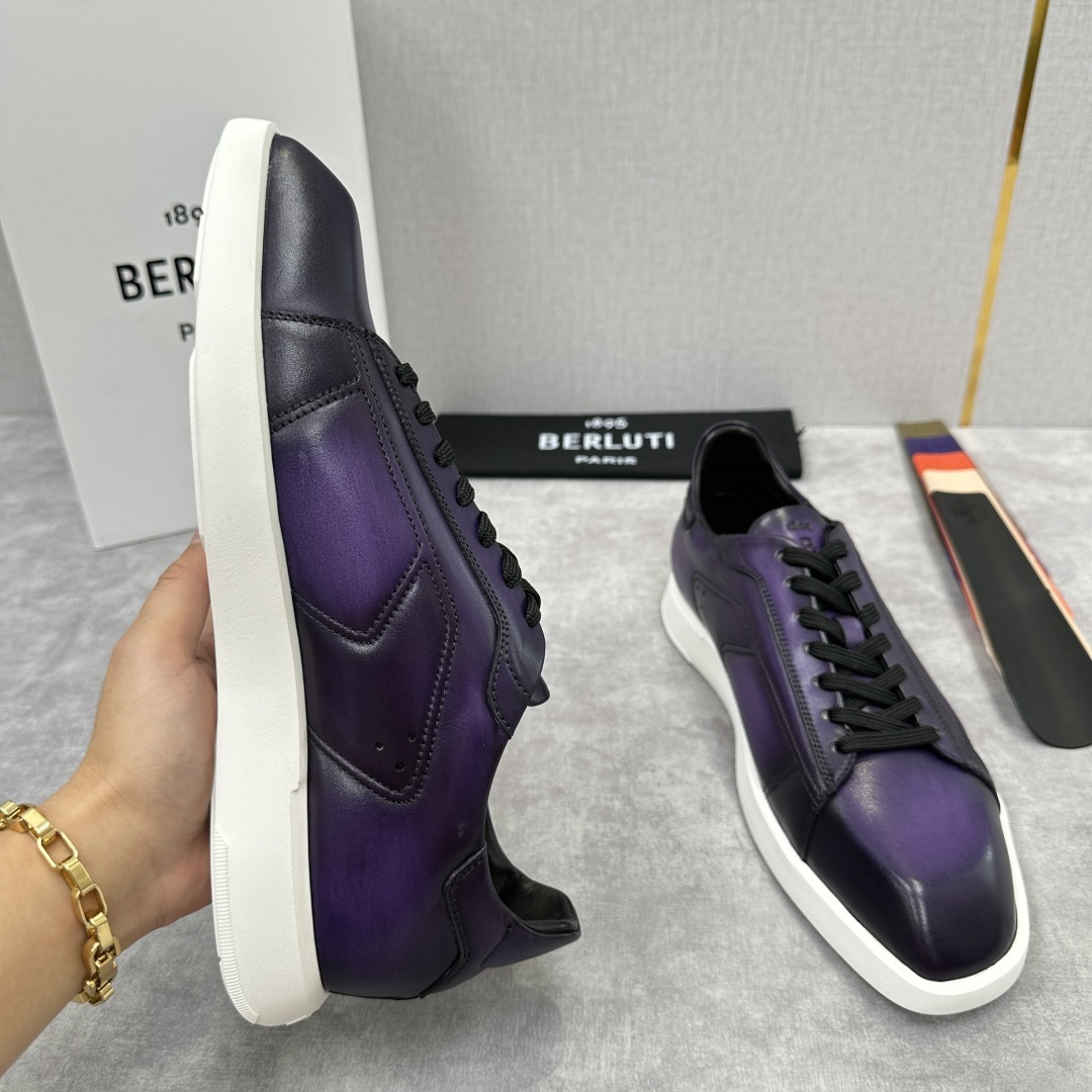 💋💍Berlut* 布鲁提 新款刀锋造型板鞋来袭 新品Stellar Scritto刺青手绘图纹休闲运动