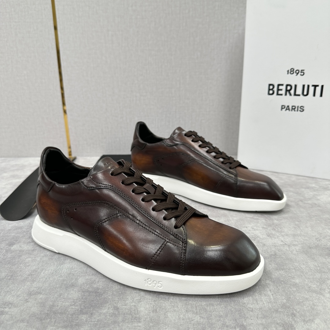 💋💍Berlut* 布鲁提 新款刀锋造型板鞋来袭 新品Stellar Scritto刺青手绘图纹休闲运动