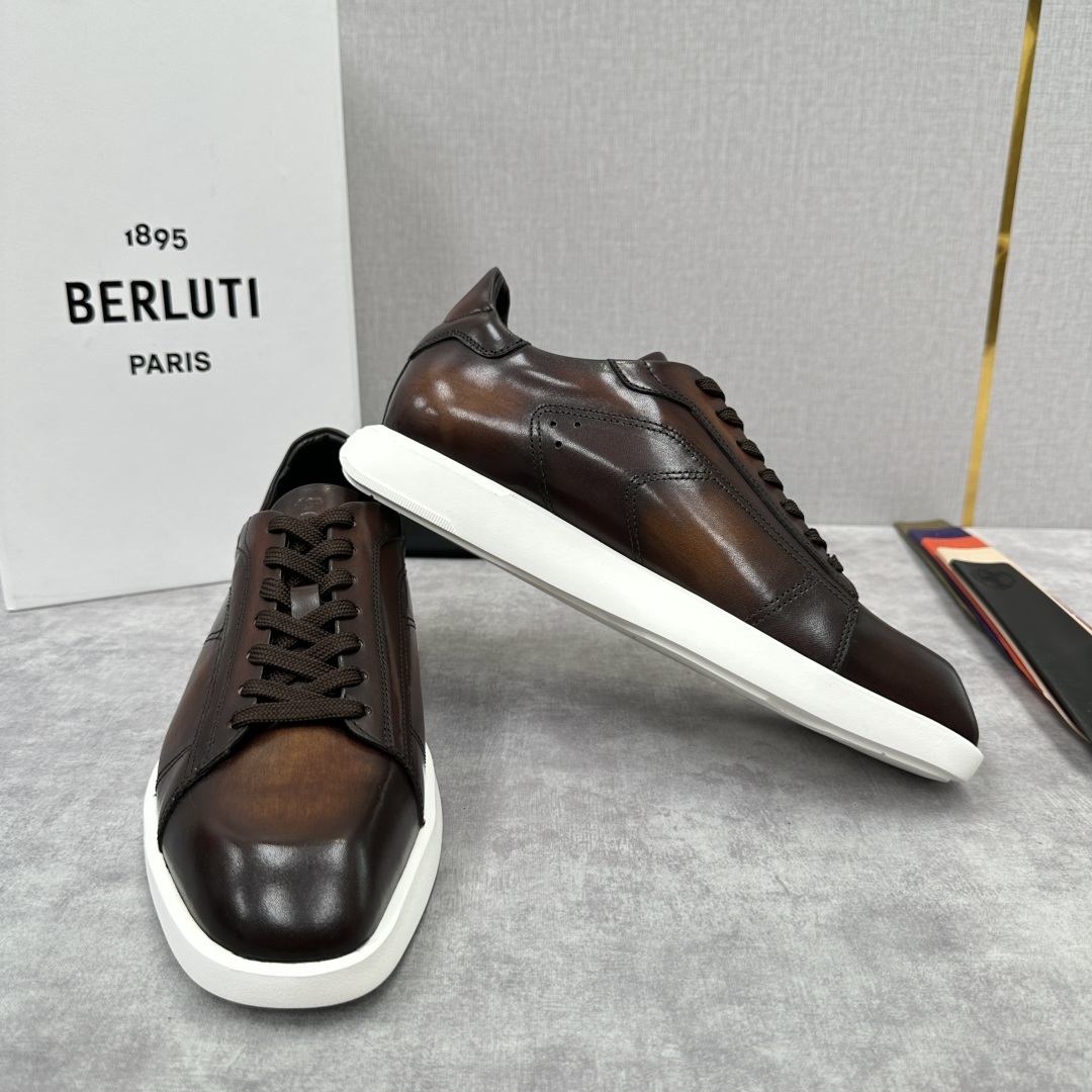 💋💍Berlut* 布鲁提 新款刀锋造型板鞋来袭 新品Stellar Scritto刺青手绘图纹休闲运动