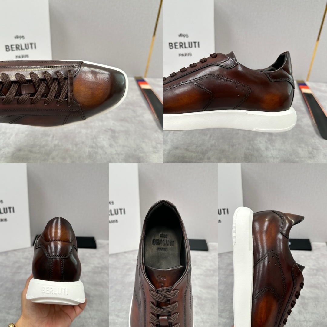 💋💍Berlut* 布鲁提 新款刀锋造型板鞋来袭 新品Stellar Scritto刺青手绘图纹休闲运动