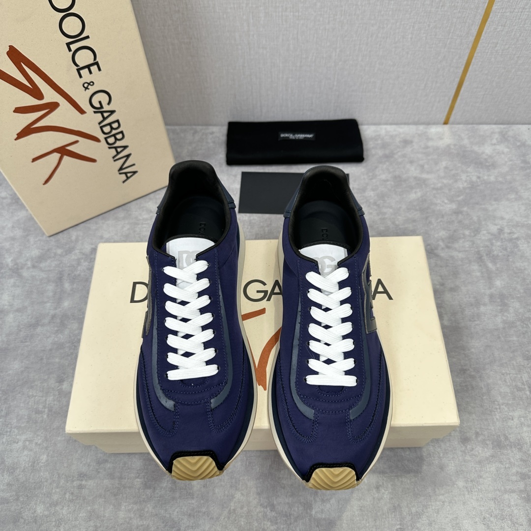 💋💍DG 家新品 Dolce &Gabban* 杜嘉~班纳 Cushion 帆布拼接牛皮材质休闲