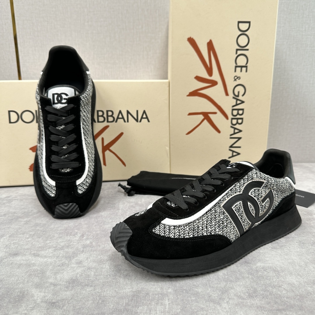 💋💍DG 家新品 Dolce &Gabban* 杜嘉~班纳 Cushion 织布棉拼接牛皮材质休