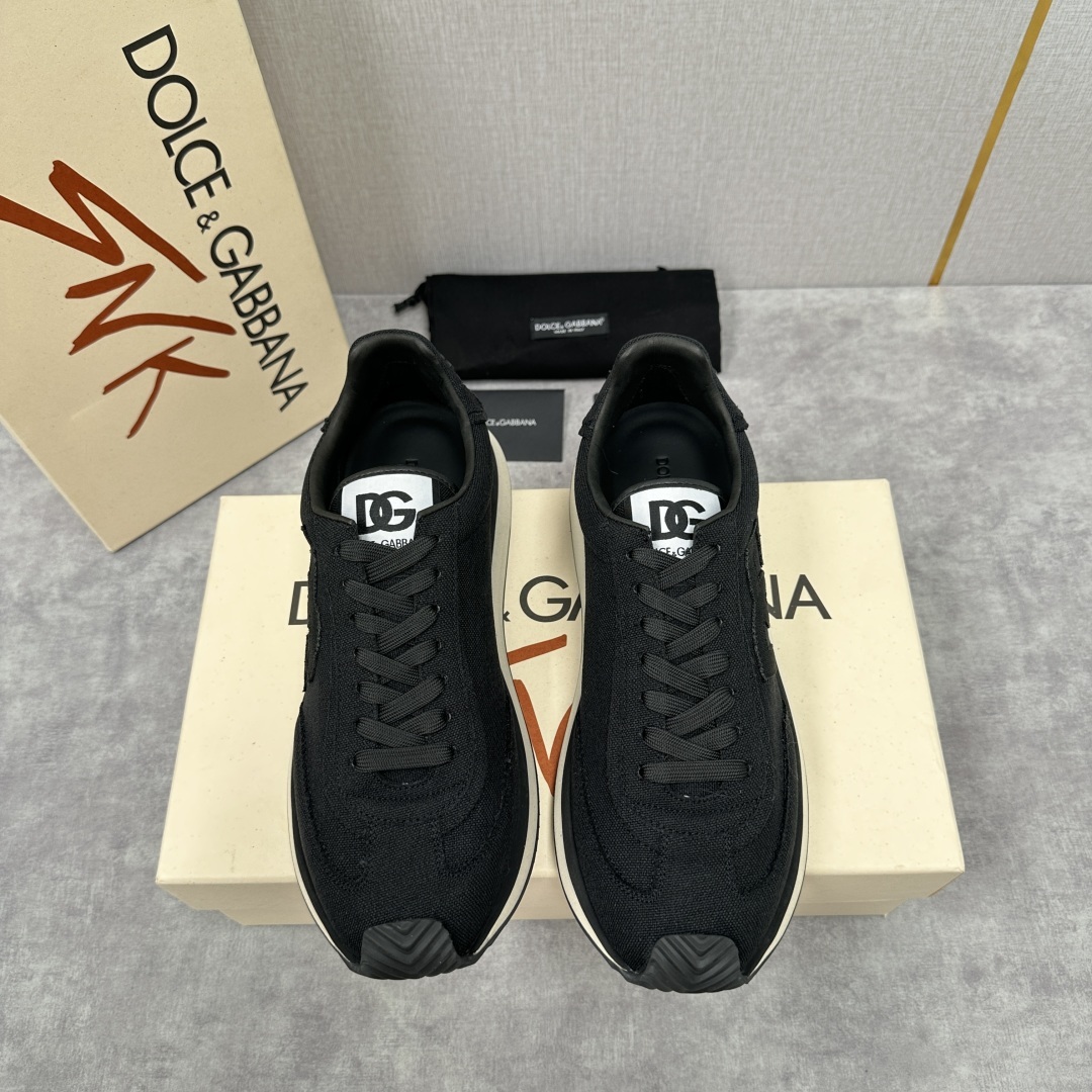 💋💍DG 家新品 Dolce &Gabban* 杜嘉~班纳 Cushion 织布棉拼接牛皮材质休