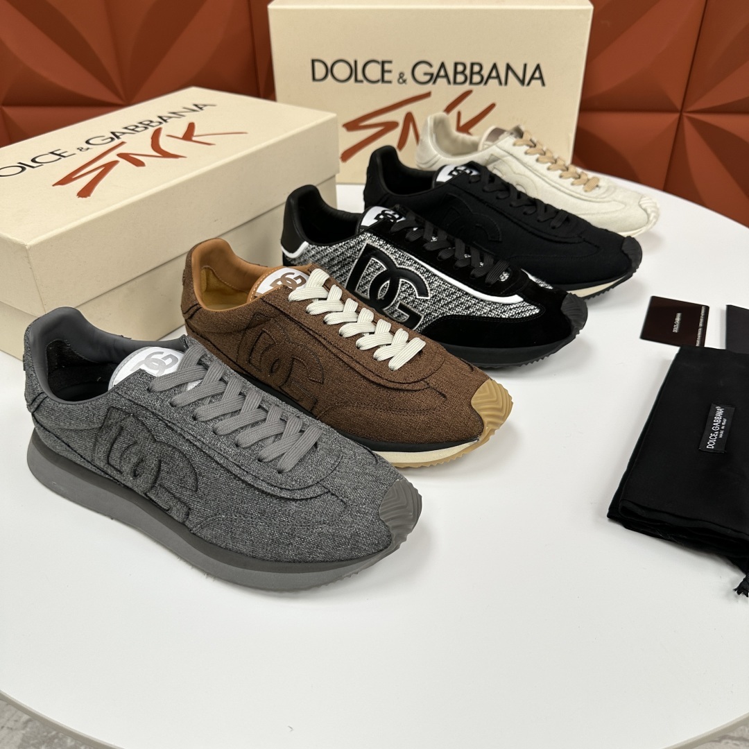 💋💍DG 家新品 Dolce &Gabban* 杜嘉~班纳 Cushion 织布棉拼接牛皮材质休
