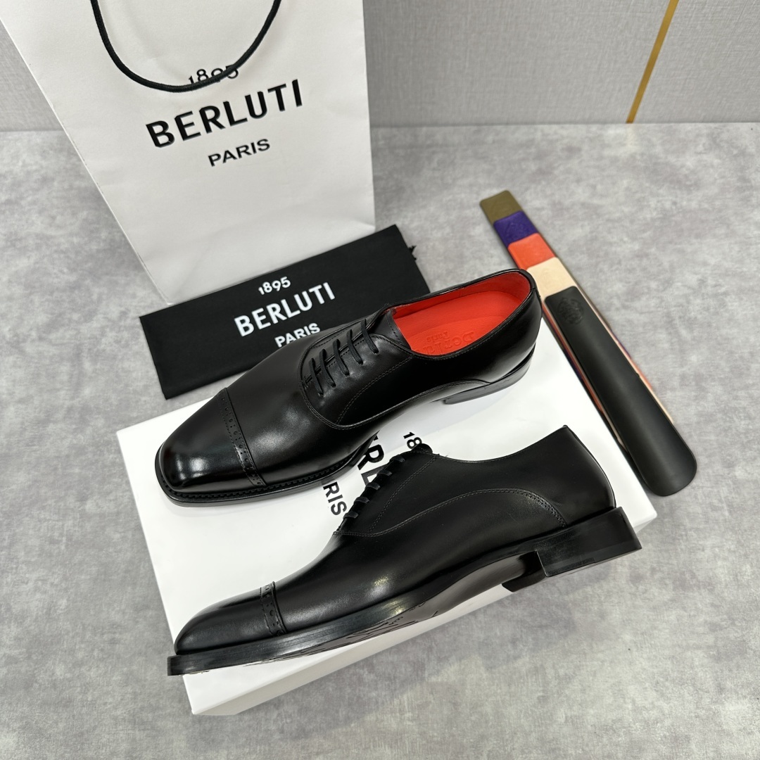 💋💍Berlut* 布鲁提 新款男士三接头手工擦色正装皮鞋出货 甄选优质进口小牛皮鞋面 手工擦色