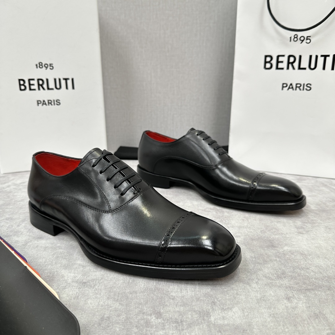 💋💍Berlut* 布鲁提 新款男士三接头手工擦色正装皮鞋出货 甄选优质进口小牛皮鞋面 手工擦色