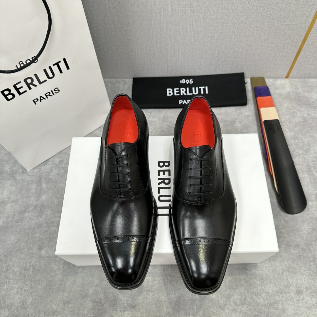 💋💍Berlut* 布鲁提 新款男士三接头手工擦色正装皮鞋出货 甄选优质进口小牛皮鞋面 手工擦色
