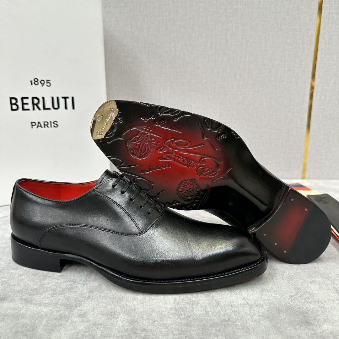 💋💍Berlut* 布鲁提 新款男士光面手工擦色正装皮鞋出货 甄选优质进口小牛皮鞋面 手工擦色工