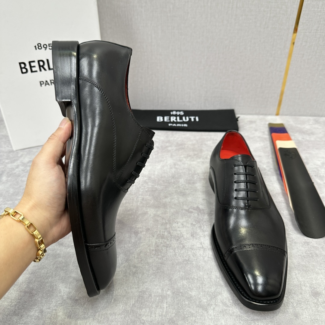 💋💍Berlut* 布鲁提 新款男士三接头手工擦色正装皮鞋出货 甄选优质进口小牛皮鞋面 手工擦色