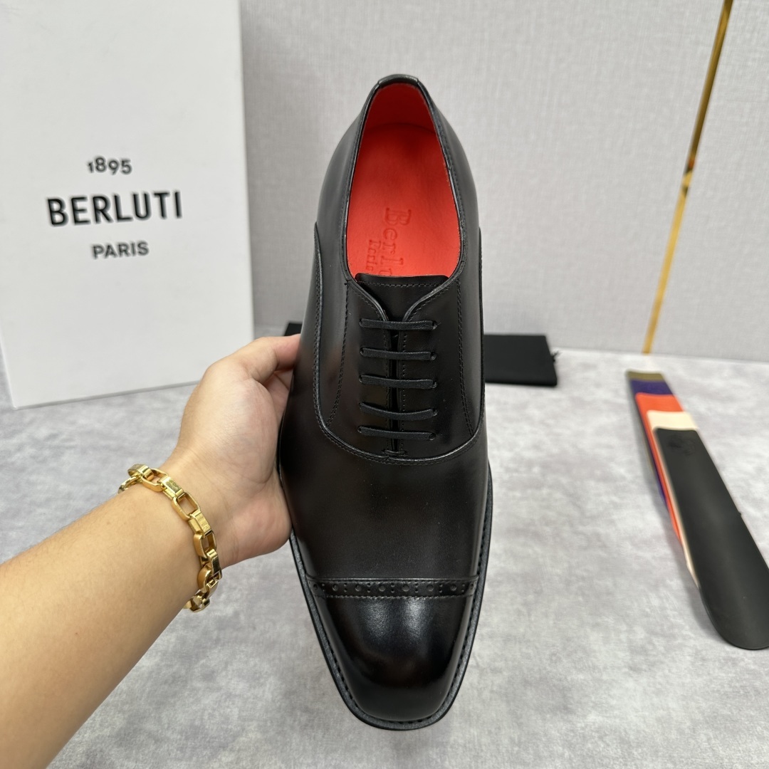 💋💍Berlut* 布鲁提 新款男士三接头手工擦色正装皮鞋出货 甄选优质进口小牛皮鞋面 手工擦色