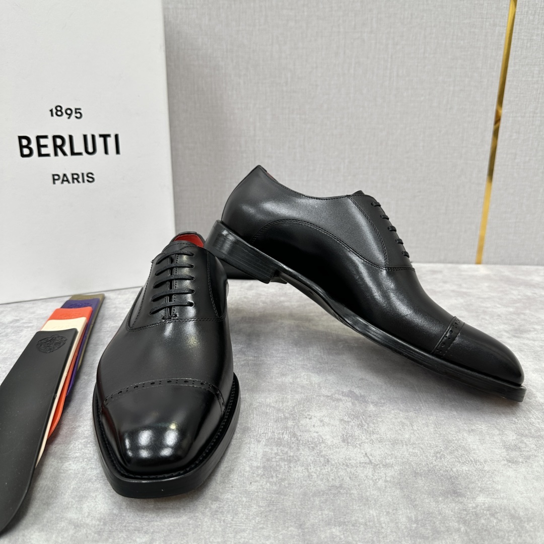 💋💍Berlut* 布鲁提 新款男士三接头手工擦色正装皮鞋出货 甄选优质进口小牛皮鞋面 手工擦色
