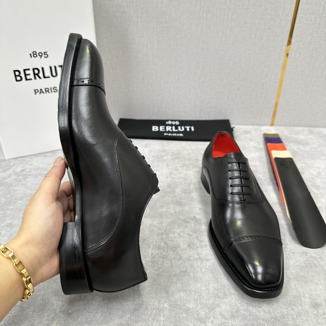 💋💍Berlut* 布鲁提 新款男士三接头手工擦色正装皮鞋出货 甄选优质进口小牛皮鞋面 手工擦色
