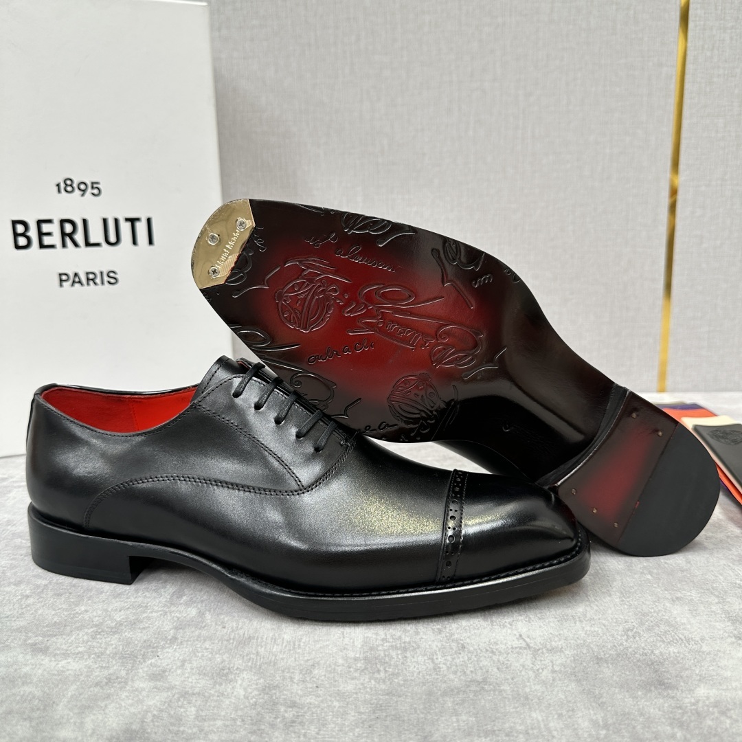 💋💍Berlut* 布鲁提 新款男士三接头手工擦色正装皮鞋出货 甄选优质进口小牛皮鞋面 手工擦色
