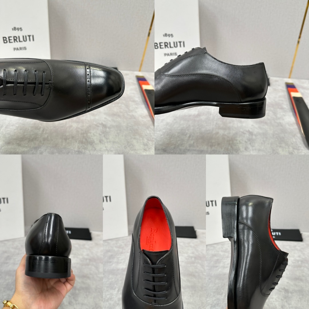 💋💍Berlut* 布鲁提 新款男士三接头手工擦色正装皮鞋出货 甄选优质进口小牛皮鞋面 手工擦色
