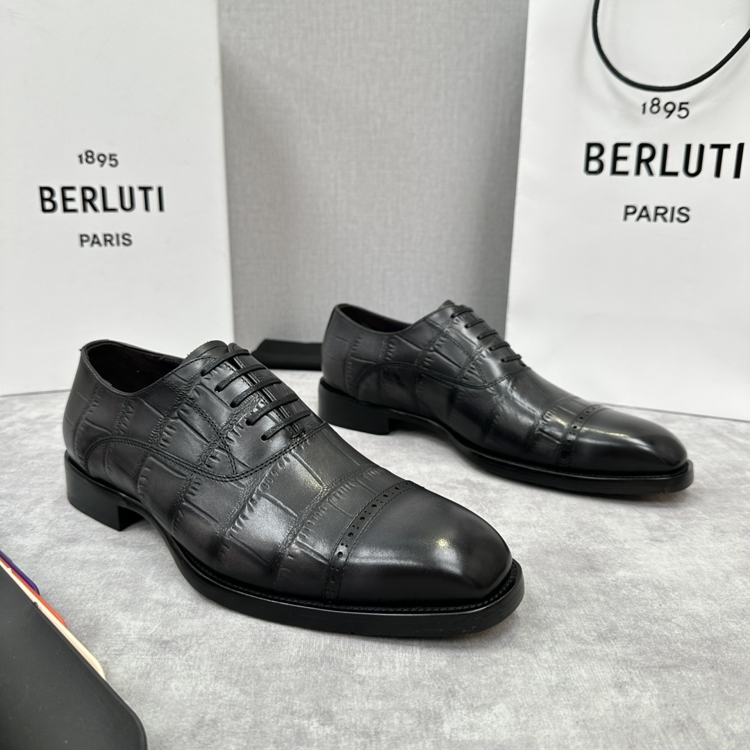💋💍Berlut* 布鲁提 新款男士三接头手工擦色正装皮鞋出货 甄选优质进口小牛皮鞋面 手工擦色