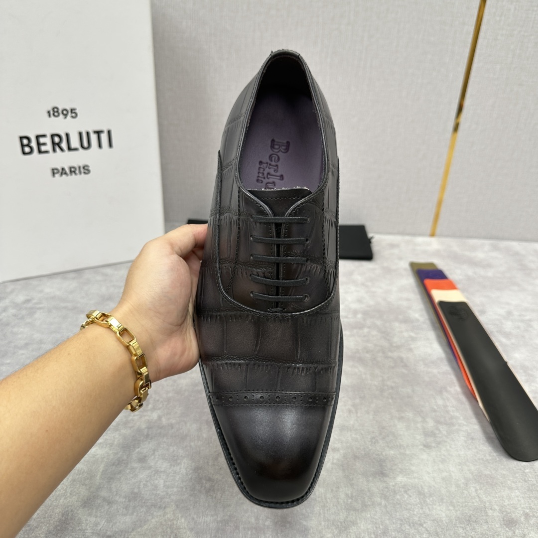 💋💍Berlut* 布鲁提 新款男士三接头手工擦色正装皮鞋出货 甄选优质进口小牛皮鞋面 手工擦色