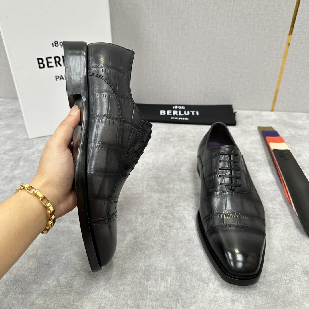 💋💍Berlut* 布鲁提 新款男士三接头手工擦色正装皮鞋出货 甄选优质进口小牛皮鞋面 手工擦色