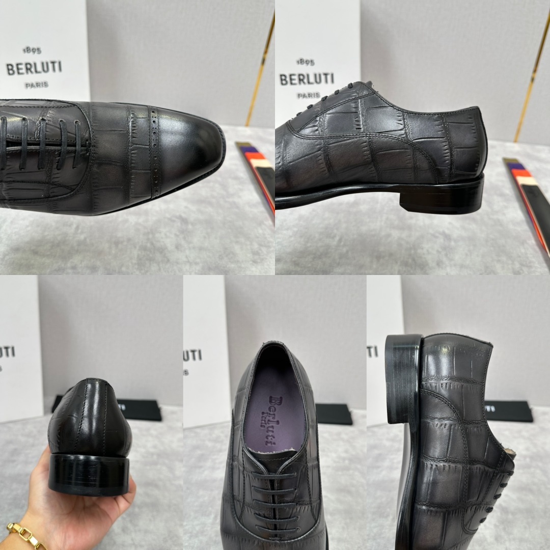 💋💍Berlut* 布鲁提 新款男士三接头手工擦色正装皮鞋出货 甄选优质进口小牛皮鞋面 手工擦色