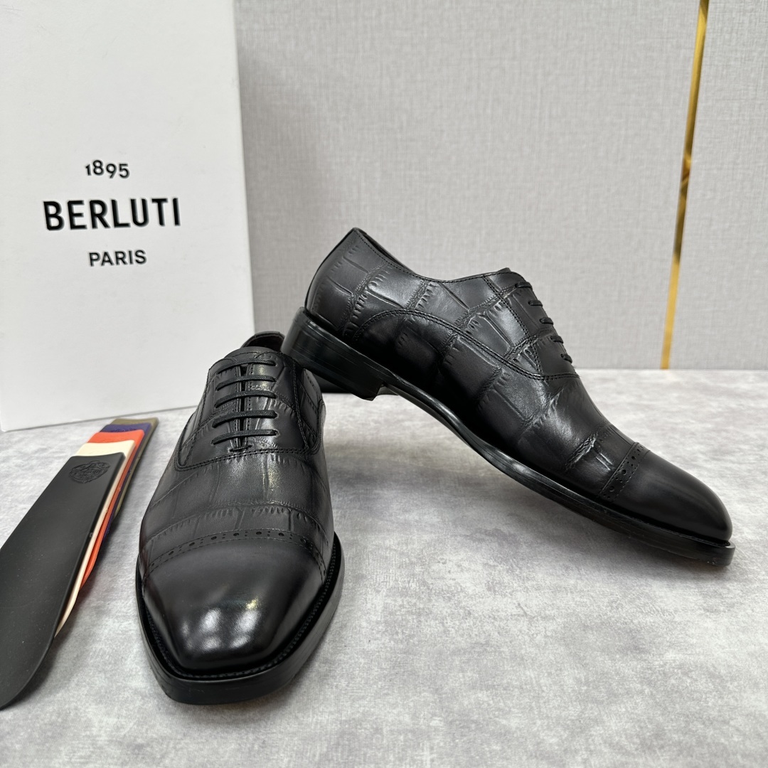 💋💍Berlut* 布鲁提 新款男士三接头手工擦色正装皮鞋出货 甄选优质进口小牛皮鞋面 手工擦色
