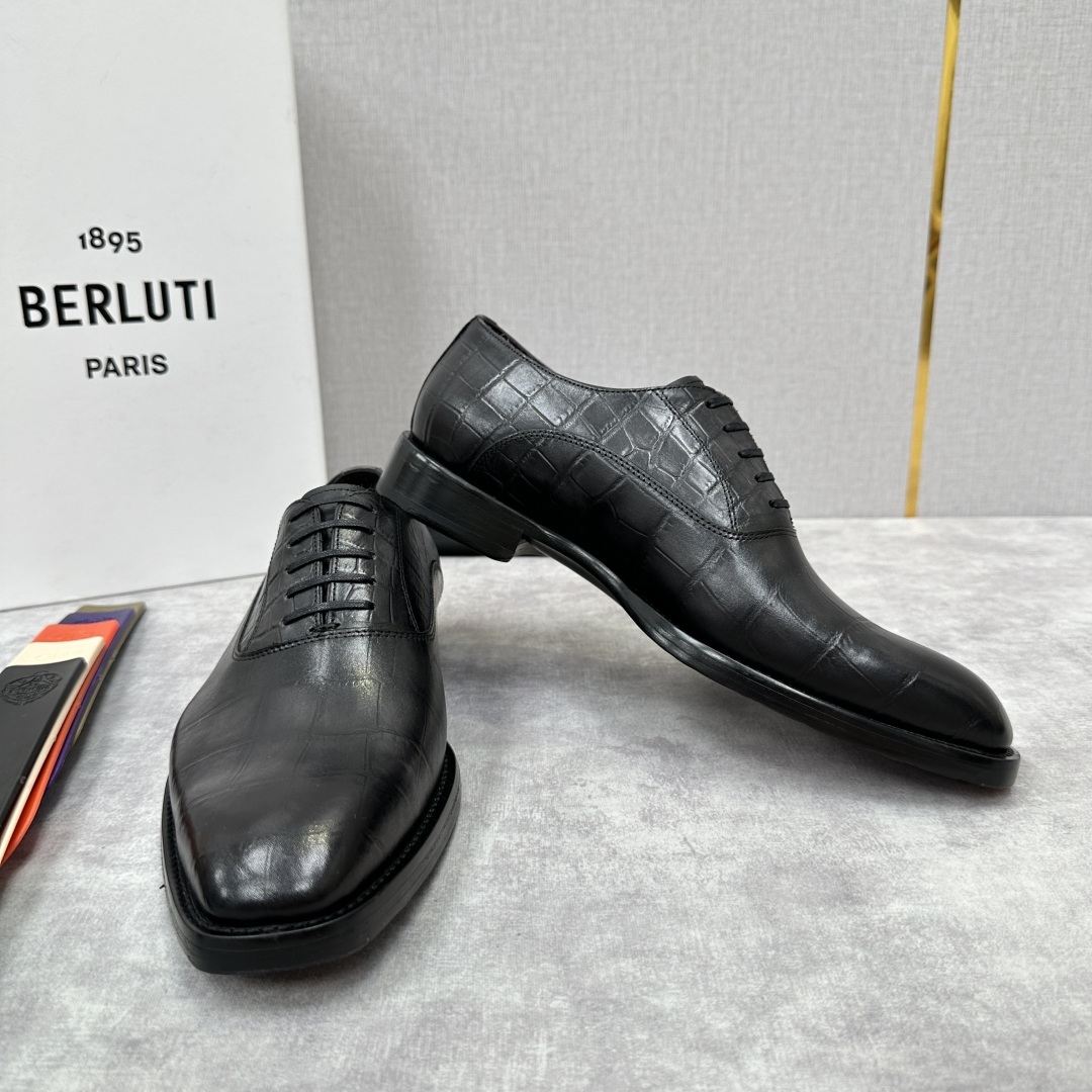💋💍Berlut* 布鲁提 新款男士光面手工擦色正装皮鞋出货 甄选优质进口小牛皮鞋面 手工擦色工