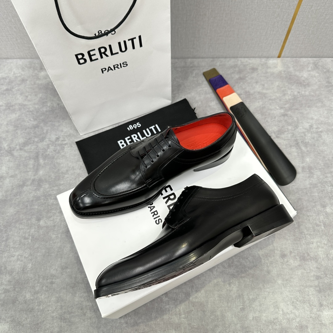 💋💍Berlut* 布鲁提 新款男士手工擦色正装皮鞋出货 甄选优质进口小牛皮鞋面 手工擦色工艺处