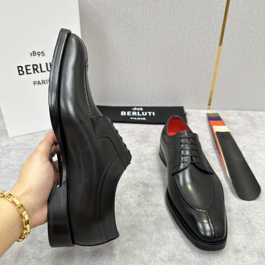💋💍Berlut* 布鲁提 新款男士手工擦色正装皮鞋出货 甄选优质进口小牛皮鞋面 手工擦色工艺处