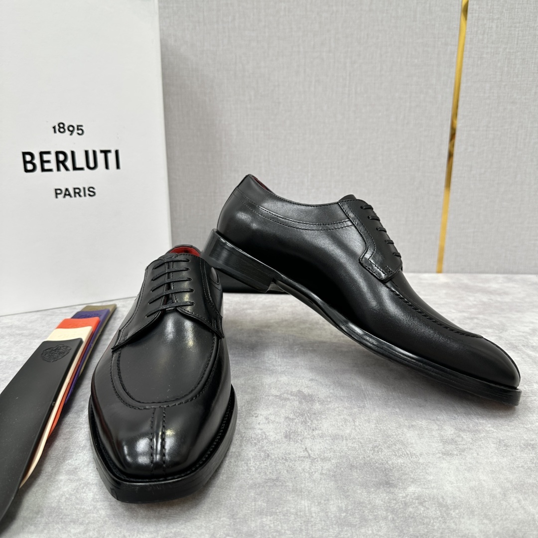 💋💍Berlut* 布鲁提 新款男士手工擦色正装皮鞋出货 甄选优质进口小牛皮鞋面 手工擦色工艺处