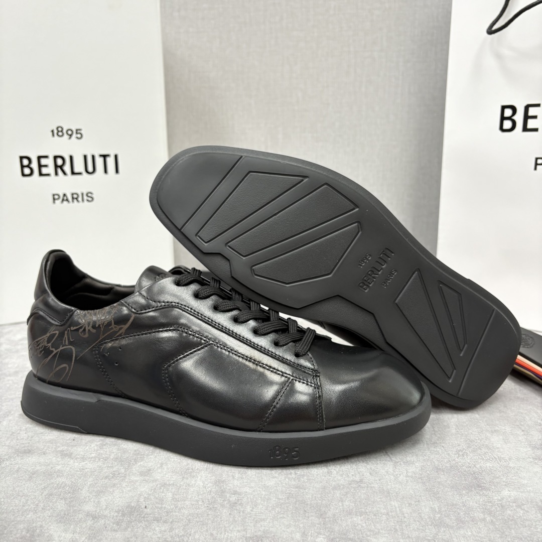 💋💍Berlut* 布鲁提 新款刀锋造型板鞋来袭 新品Stellar Scritto刺青手绘图纹休闲运动