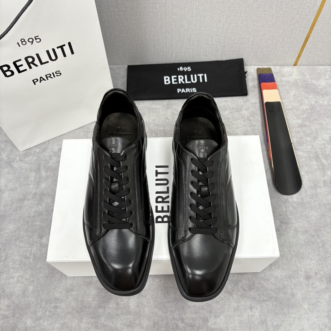 💋💍Berlut* 布鲁提 新款刀锋造型板鞋来袭 新品Stellar Scritto刺青手绘图纹休闲运动