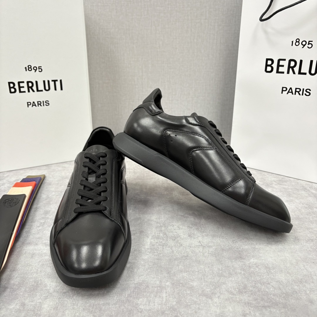 💋💍Berlut* 布鲁提 新款刀锋造型板鞋来袭 新品Stellar Scritto刺青手绘图纹休闲运动