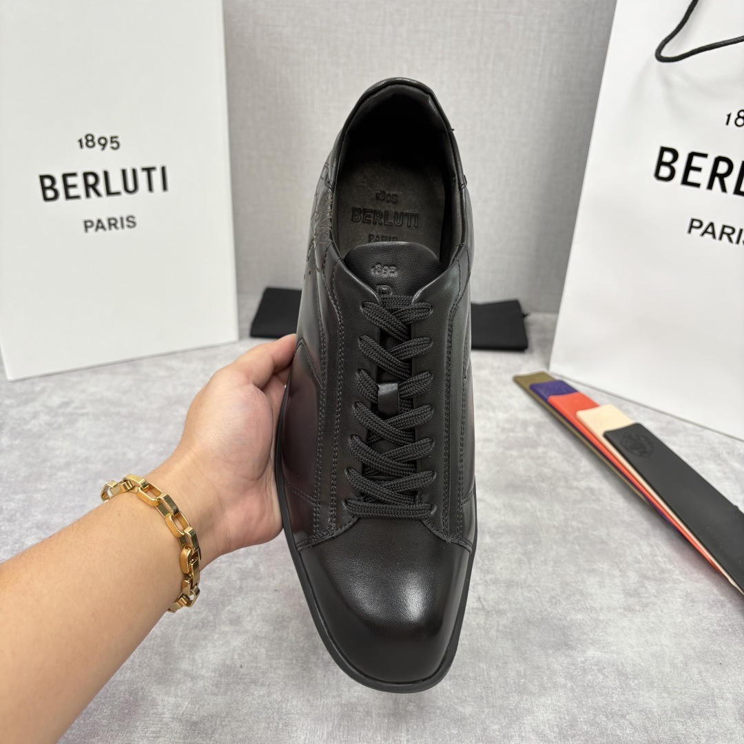 💋💍Berlut* 布鲁提 新款刀锋造型板鞋来袭 新品Stellar Scritto刺青手绘图纹休闲运动