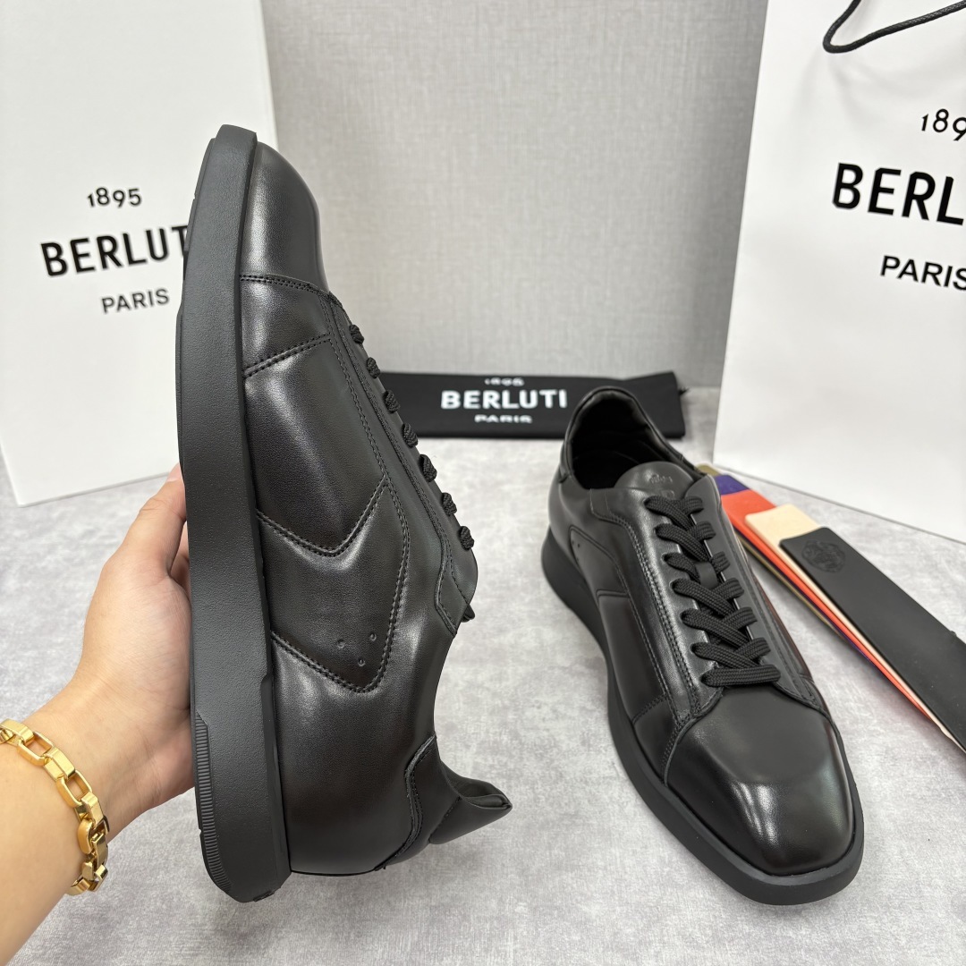 💋💍Berlut* 布鲁提 新款刀锋造型板鞋来袭 新品Stellar Scritto刺青手绘图纹休闲运动